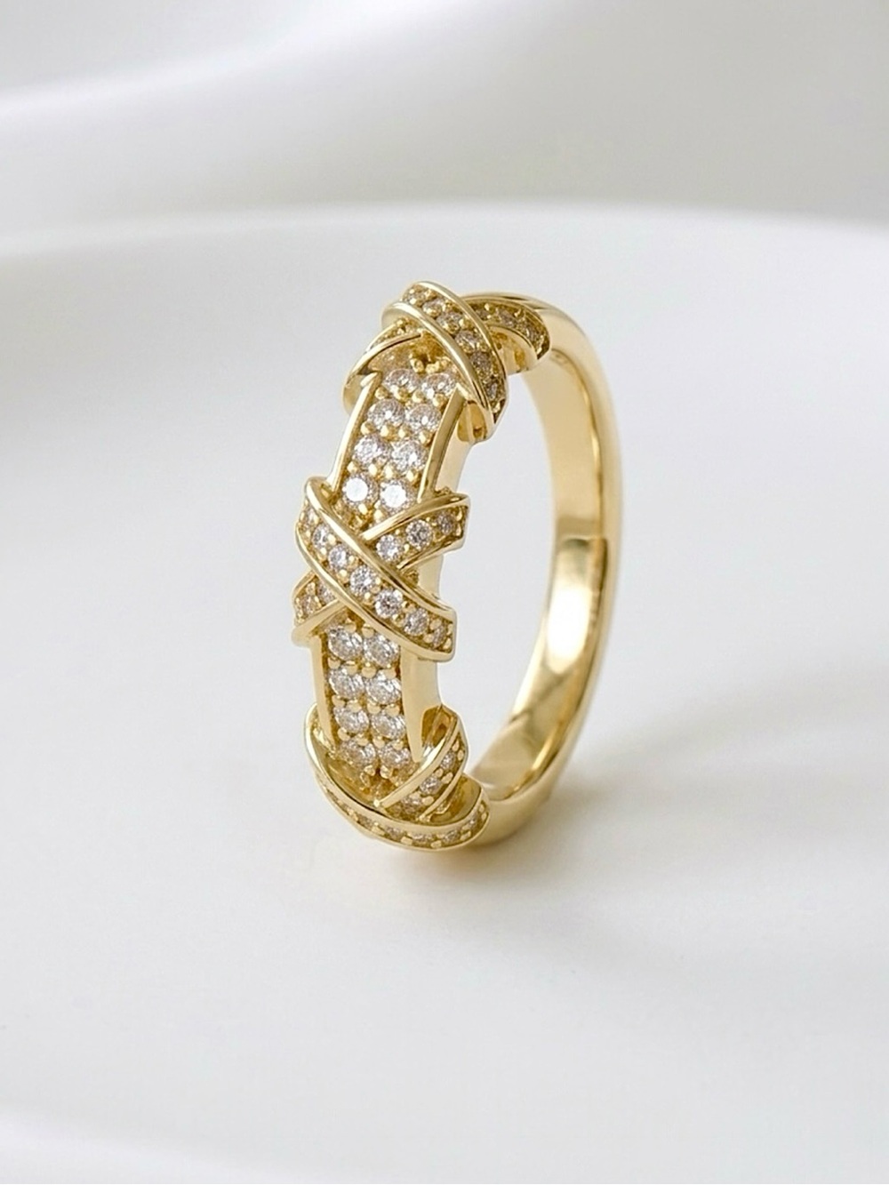 X Zirconia Ring | 14K Gold Plated | Water Resistant Elegant Jewelry